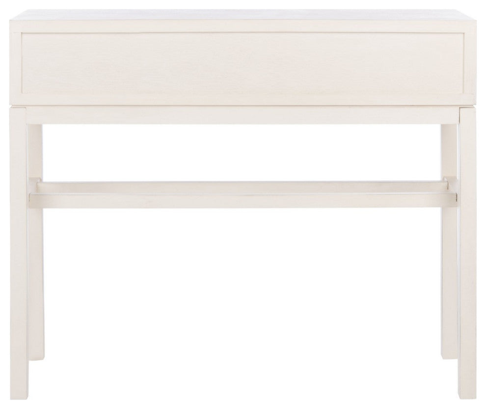 Safavieh Ajana 2 Drawer Console Table, Distressed White/Honey