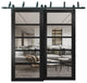 Barn Bypass Doors 84 x 96, Quadro 4522 Matte Black & Clear Glass, 8' Rails