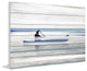 "Canoe on Calm Lake" Print on White Wood, 36"x24"
