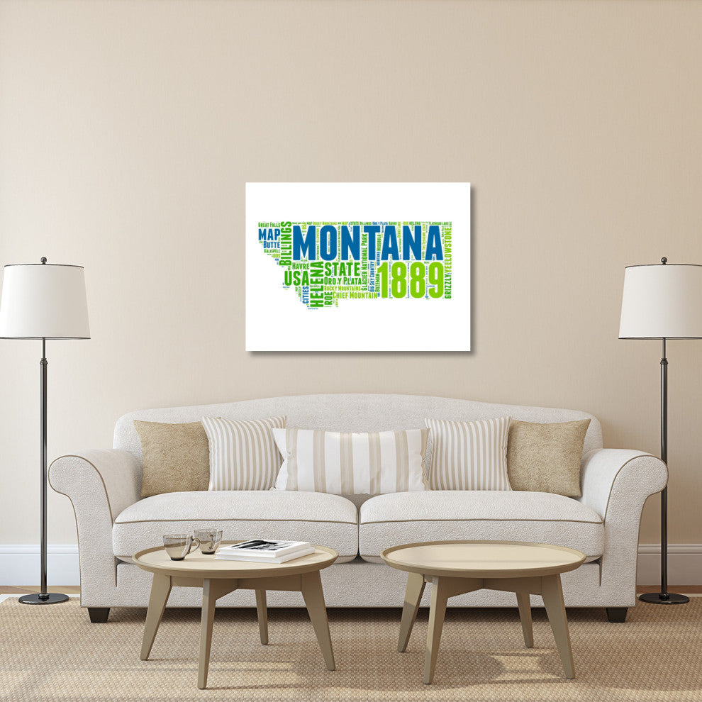 "Montana Word Cloud Map" Fine Art Print