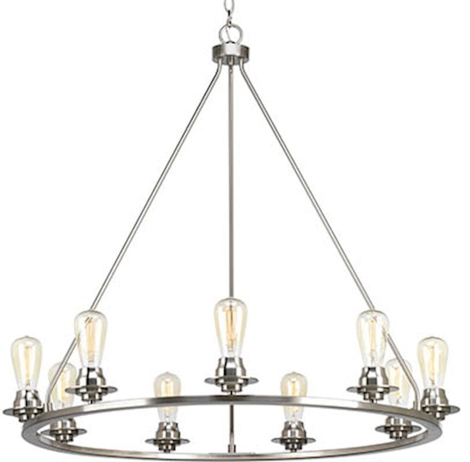 9-Light Chandelier, Brushed Nickel