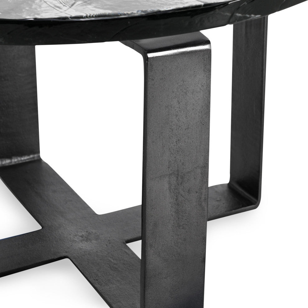 Kosas Home Keith 28" Glass Black Coffee Table