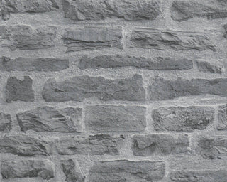 Faux Textured Wallpaper Stone Wall, 319442, Blue Gray, One Roll
