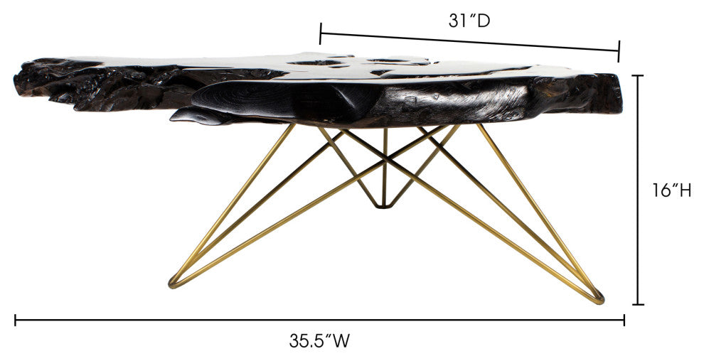 Contemporary Tectona Coffee Table Dark Brown - Brown
