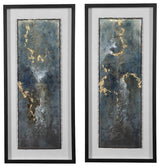Uttermost Glimmering Agate Abstract Prints, Set of 2, Blue/Black