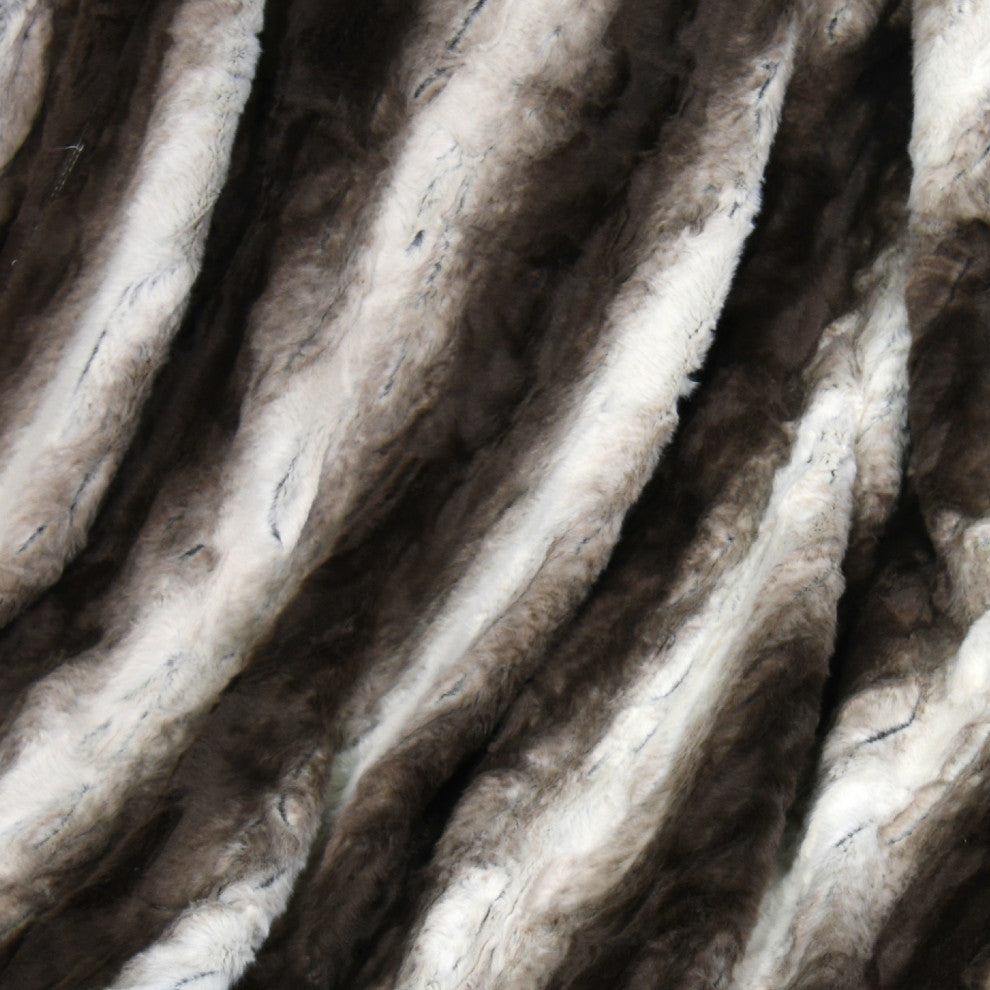 Elite Faux Fur Throw Blanket With Sherpa Backing, Claire, 50" X 60"