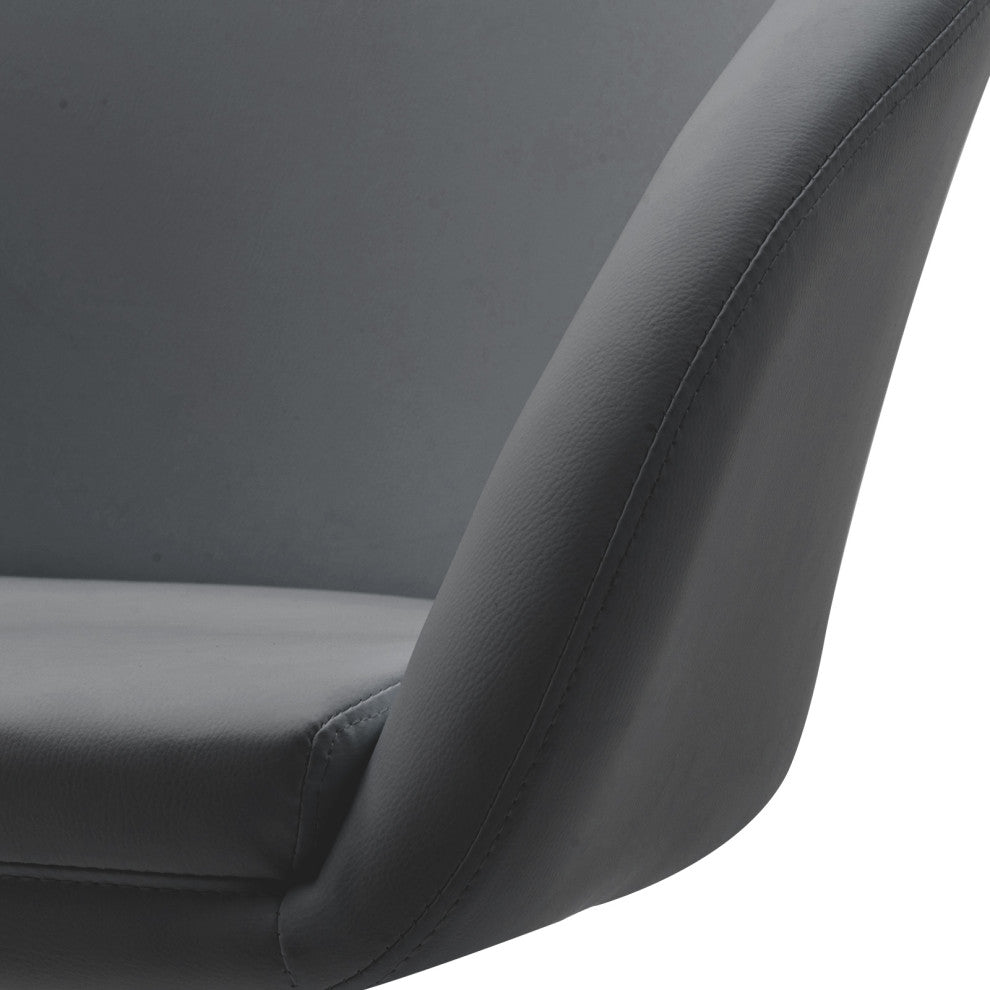 Minimalist Swivel Barrel Chair, Grey-Pu