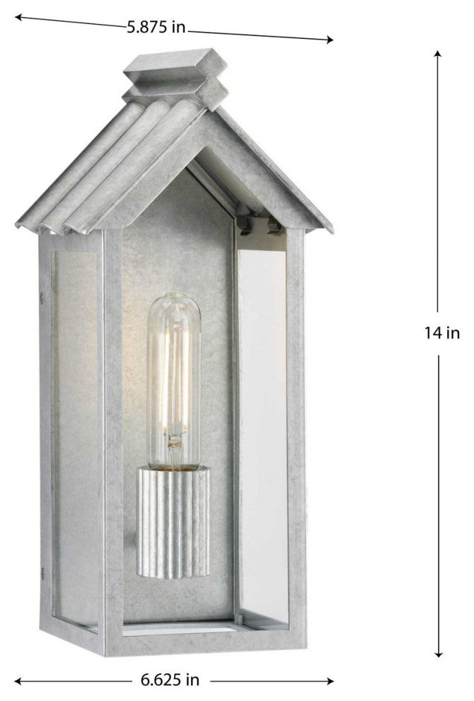POINT DUMEÂ® Dunemere Galvanized Finish Outdoor Wall Lantern with DURASHIELD