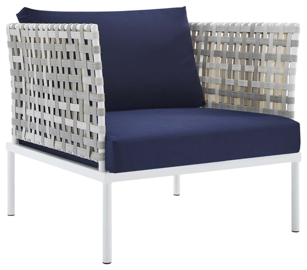 Harmony Sunbrella Basket Weave Outdoor Patio Aluminum Armchair