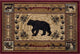 Black Bear Novelty Pattern Lodge Area Rug, Brown, 2''x3''