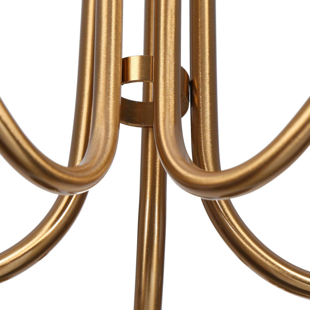 LNC Hyelducc 5-Light Modern Matte Black and Gold Chandelier