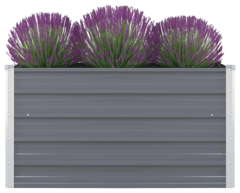 Vidaxl Raised Garden Bed 39.4"x39.4"x17.7" Galvanized Steel Gray