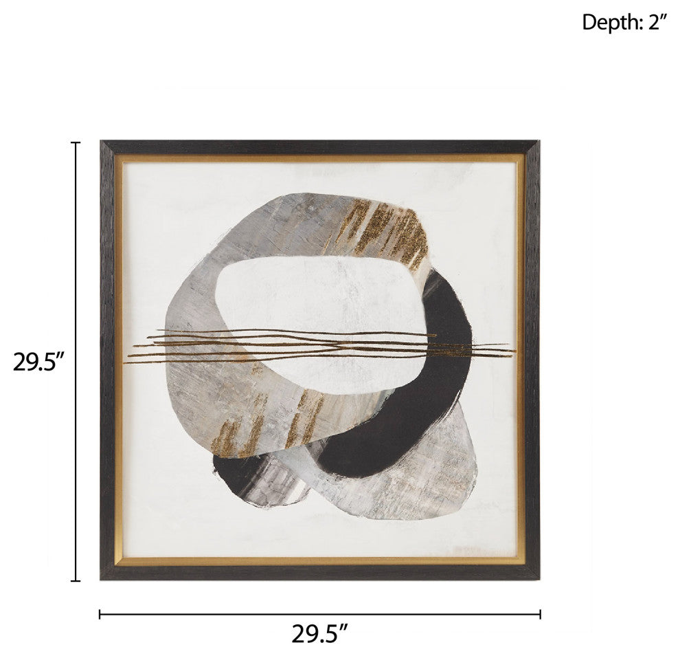 Madison Park Auric Beam Auric Beam Abstract Neutral Framed Wall Art