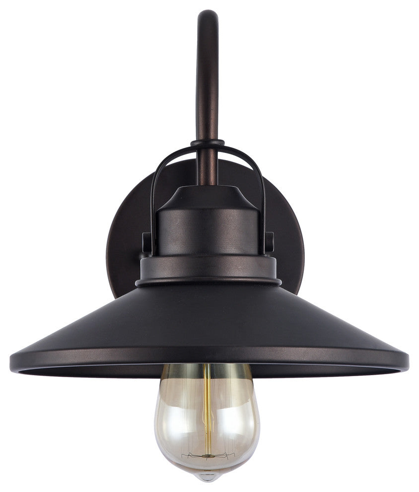Mycroft Industrial Style 1-Light Oil Rubbed Bronze Wall Sconce, 9" W