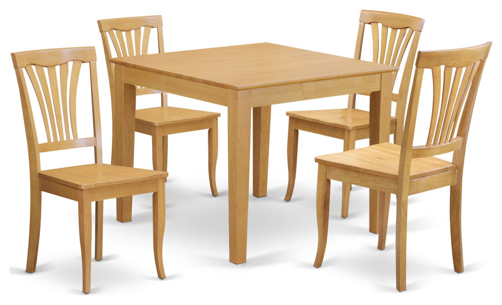 5 Pc Small Kitchen Table, Chairs Set -Square Dinette Table, 4 Kitchen Chairs