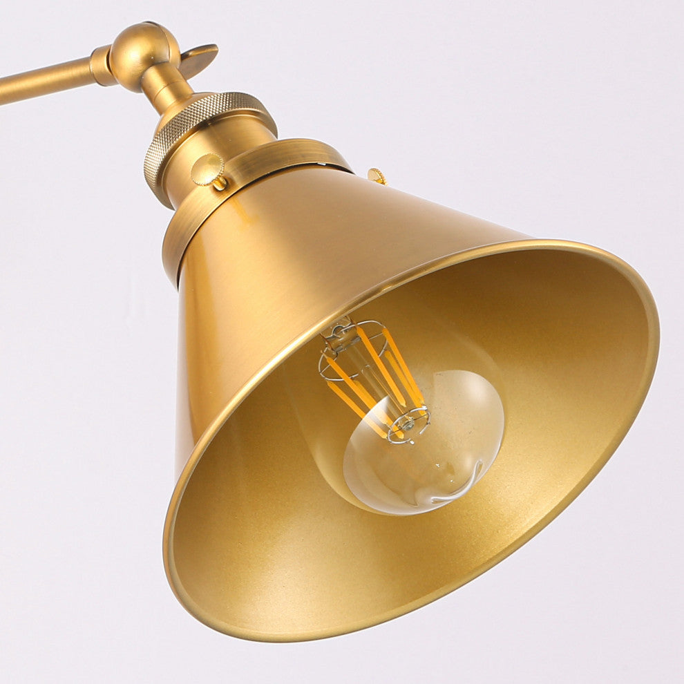 1-Light Industrial Wall Sconce With Cone Shade Metal