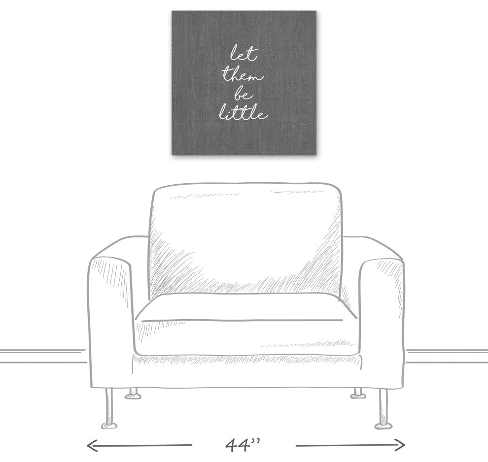Let Them Be Little Gray 20x20 Canvas Wall Art
