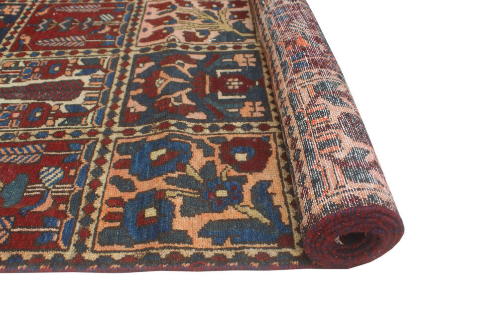 Fine Vintage Distressed Marjani Burgundy/Beige Runner, 3'6x9'7