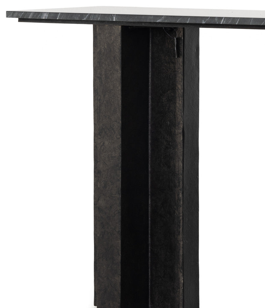 Terrell Console Table-Black Marble