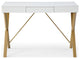 Loft Lyfe Clint Desk, 1 Storage Drawer, White/Gold 43.3Lx21.7Wx30H