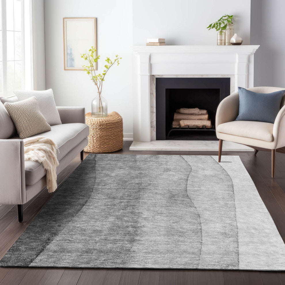 Premium Machine Washable Mayfield AMF690 Gray 3' x 5' Rug