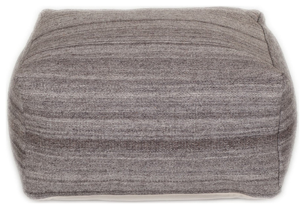 Stone Gray and Brown Pouf