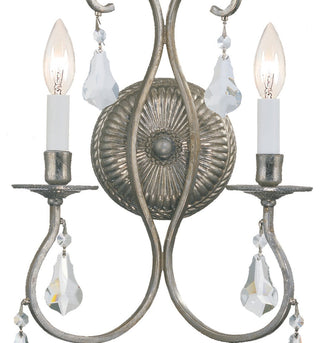 Crystorama Lighting Group 5012-CL-MWP Ashton 2 Light 18" Tall - Olde Silver