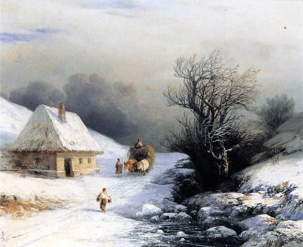 Ivan Constantinovich Aivazovsky Little Russian Ox Cart Wall Decal