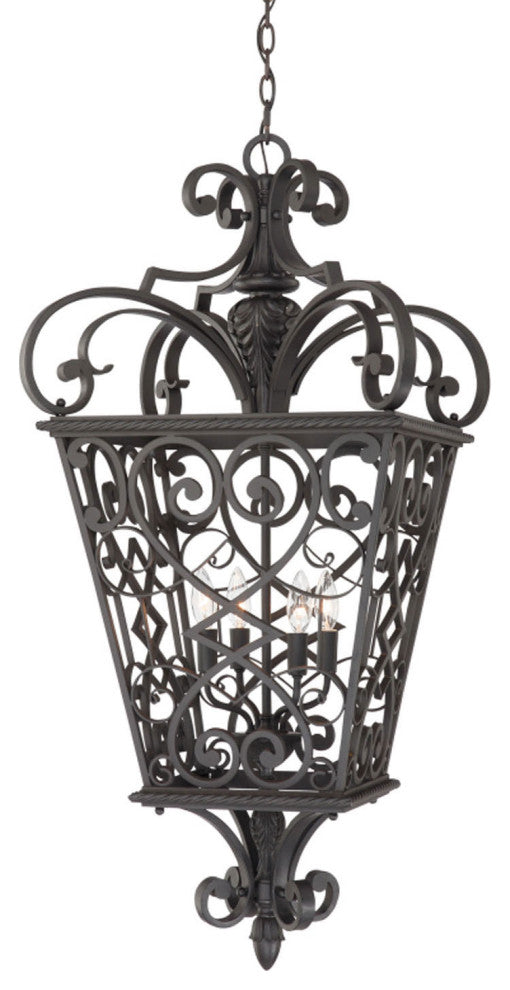 Fort Quinn 4-Light Chandelier, Marcado Black