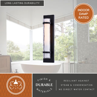 Vilo 4.5-in W 1 Light Matte Black Wall Sconce Light with Full Backplate, Matte Black, 4.5"wx18.5"hx4"d