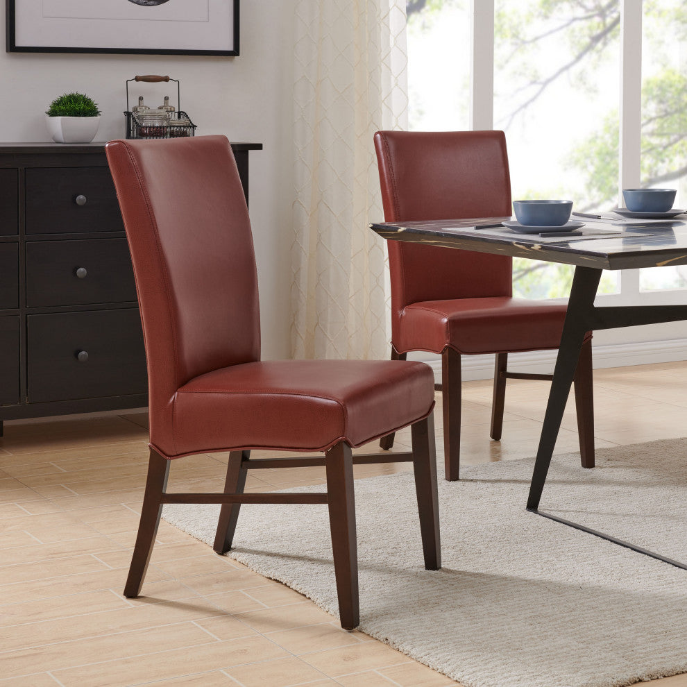 Milton Fabric Dining Side Chair, Pomegranate