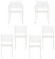 Benzara BM287841 4 Piece Armchairs and 2 Side Chairs Set, White Aluminum Frame