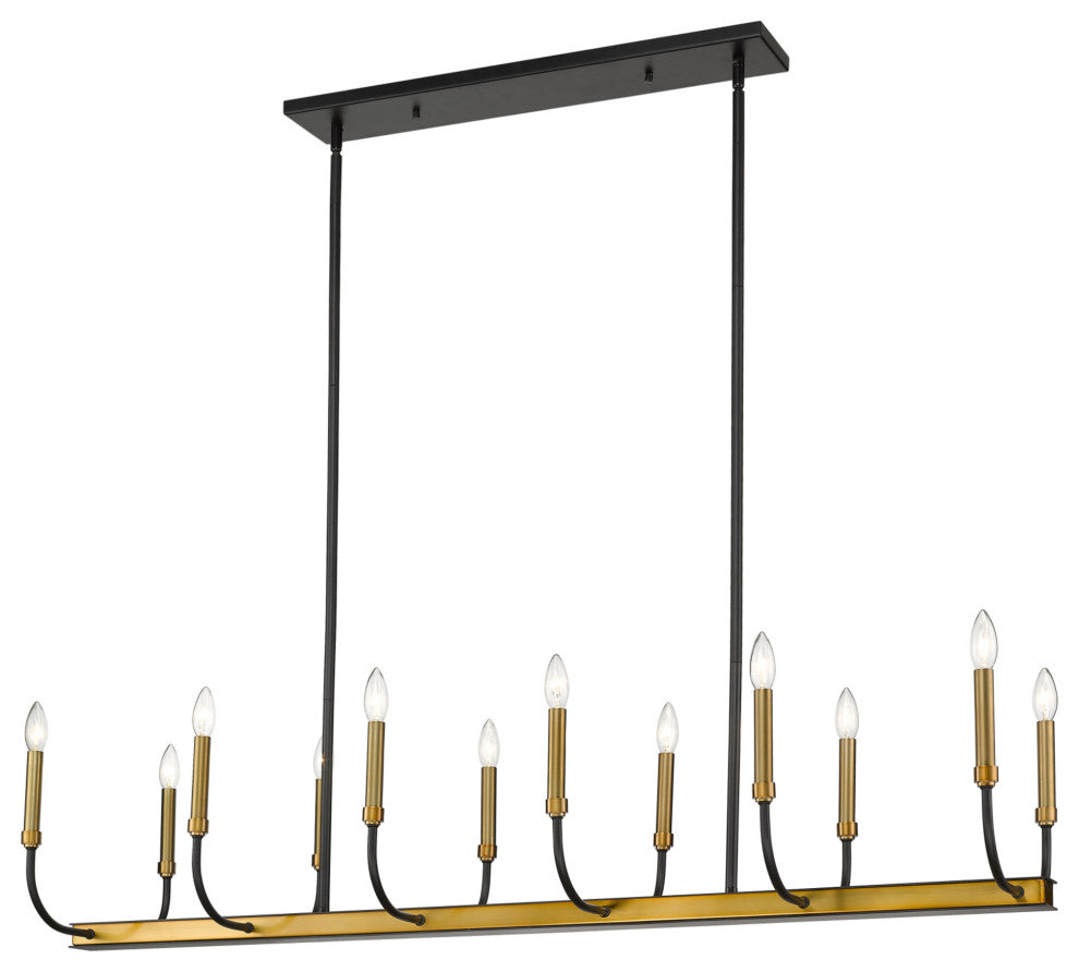 Z-Lite 479-12L Haylie 12 Light 15"W Taper Candle Chandelier - Matte Black /