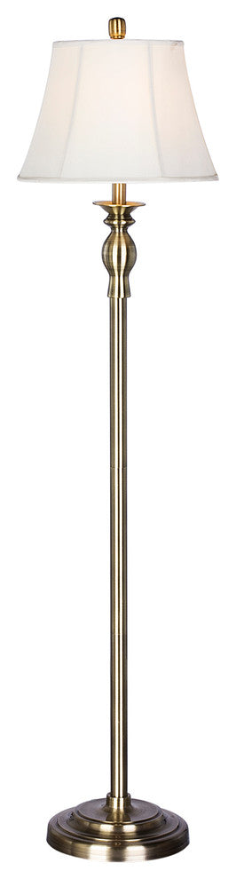 Antique Brass Metal Floor Lamp, 58.5"