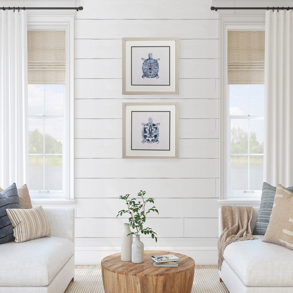 Indigo Turtles Wall Art, 2-Piece Set