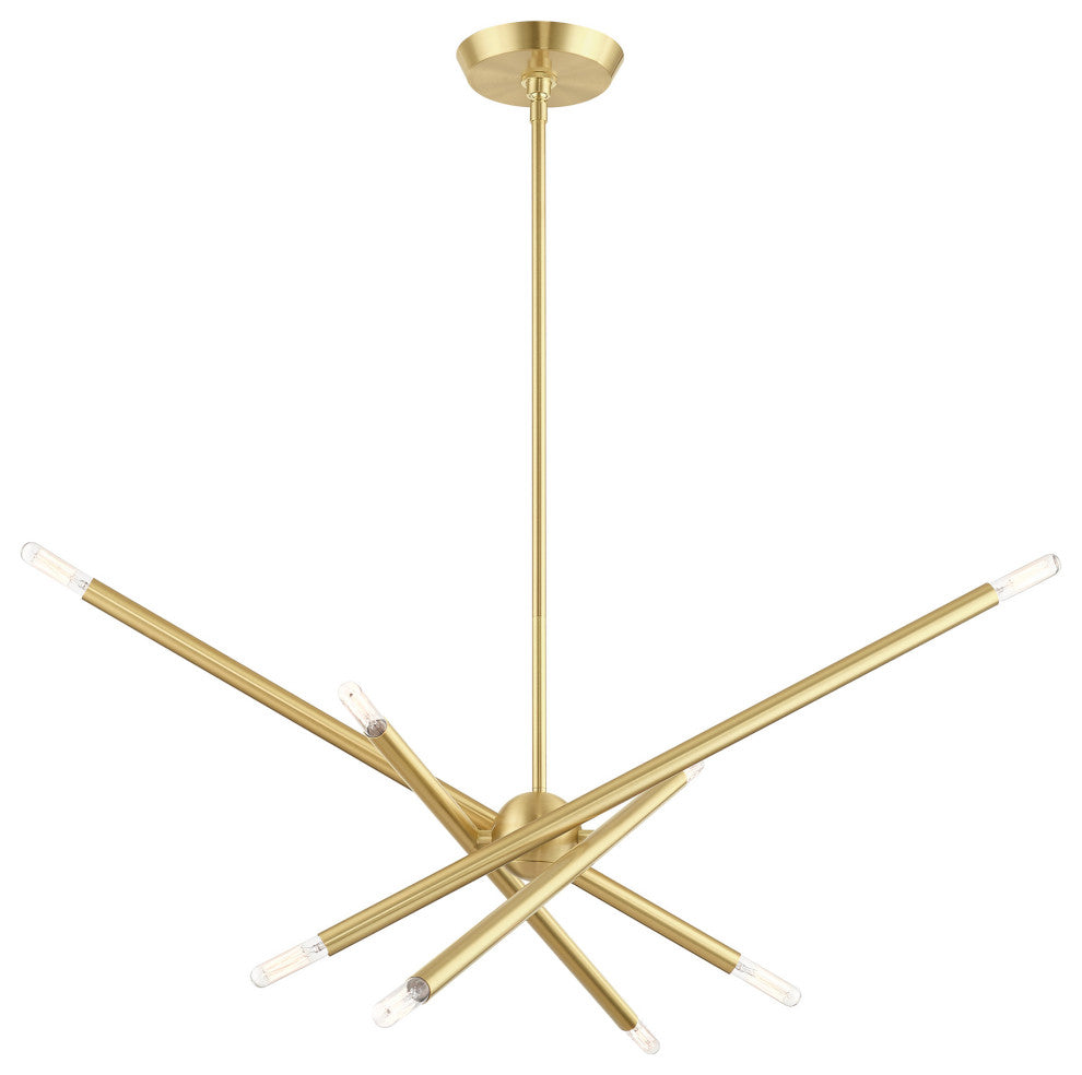 Livex Lighting Soho 8 Light Satin Brass Linear Chandelier