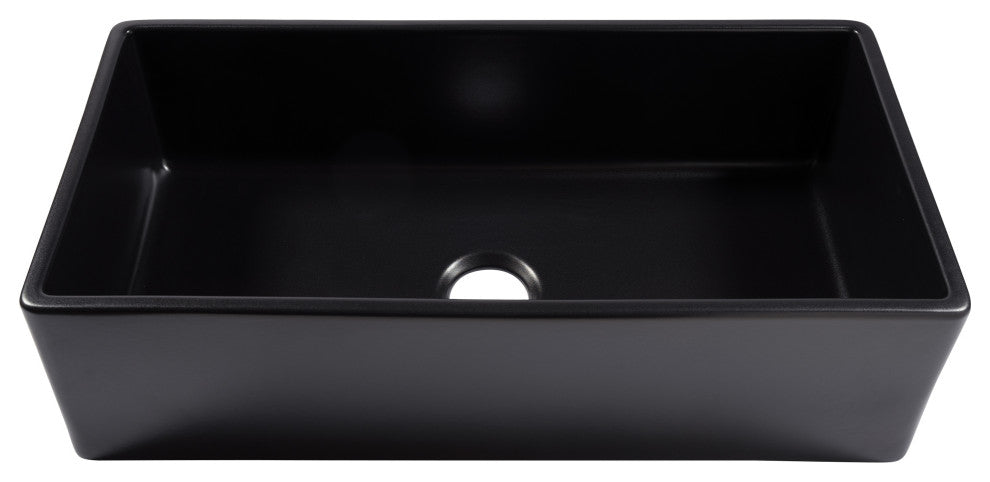 Austen Matte Black Fireclay 36" Single Bowl Farmhouse Undermount Kitchen Sink