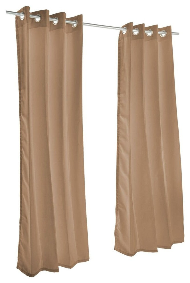 Canvas Cocoa Sunbrella Outdoor Curtain with Grommets, 84"x50"