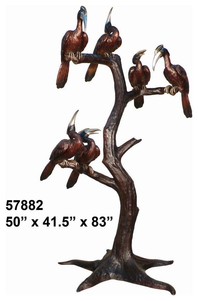 Toucans Perched on a Branch, 83" Design Sculpture