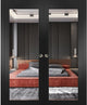 Sliding Interior Double Pocket Doors|Lucia 1299 Matte Black|Mirror 56x80