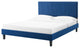 Platform Bed Frame, King Size, Velvet, Blue Navy, Modern Contemporary, Bedroom