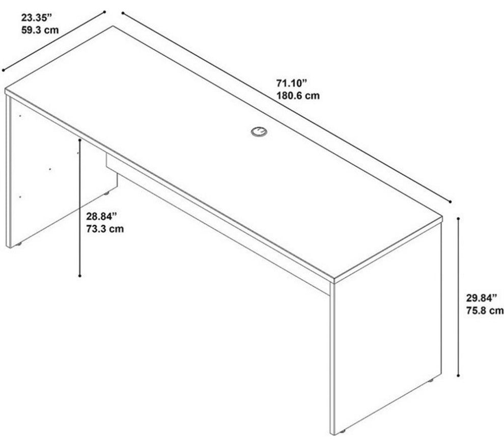 Series C 72W x 24D Credenza Desk in Mocha Cherry - Engineered Wood
