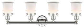 Canton 4-Light 32" Bath Vanity Light, Polished Nickel Finish, Matte White Shade