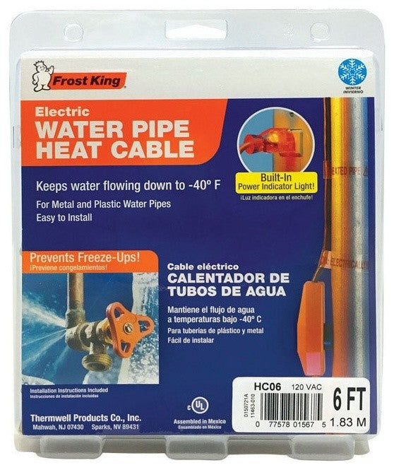 Frost King HC6 Cold Weather Valve and Pipe Heating Cable, 6 Feet
