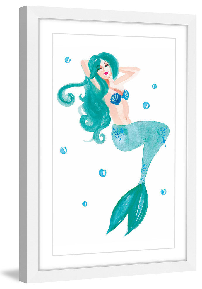 "Mermaid Blue" Framed Painting Print