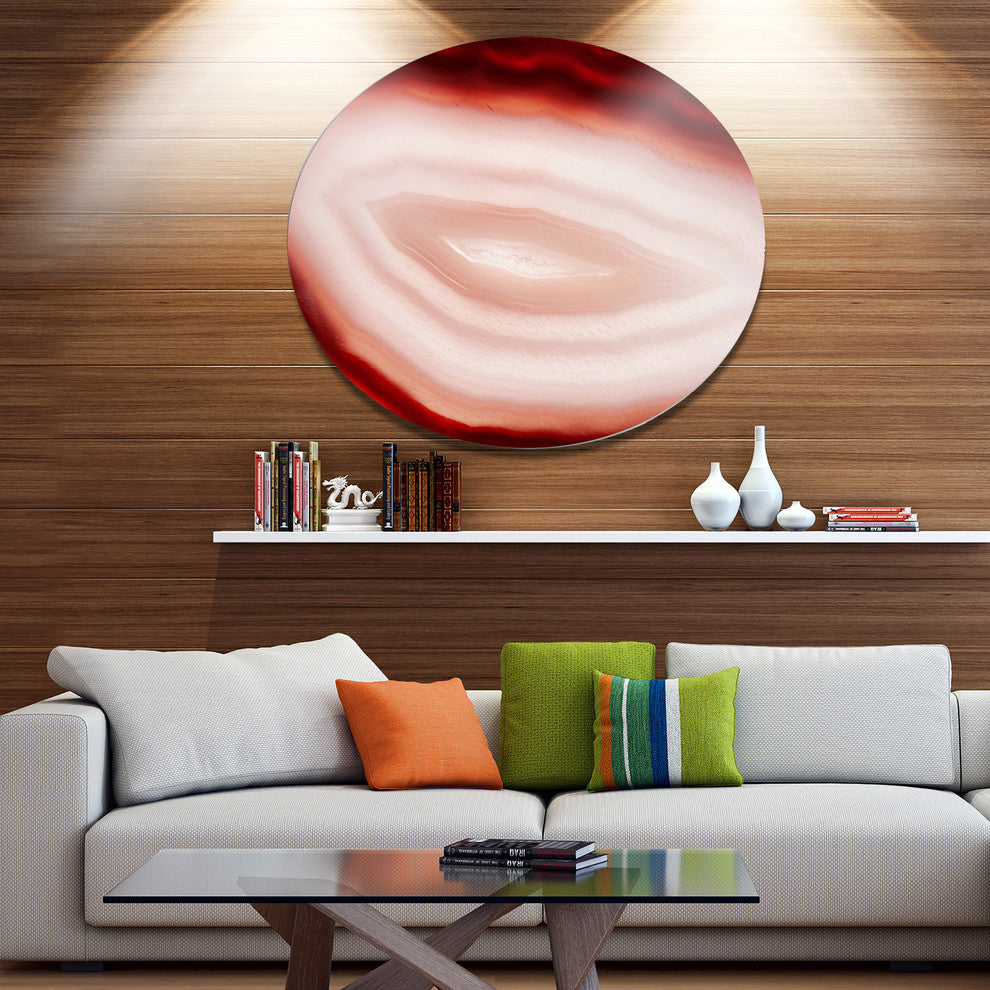 Agate With Chalcedony Geological Crystal, Abstract Disc Artwork, 11"