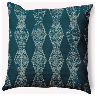 Pyramid Stripe Indoor/Outdoor Throw Pillow, Teal, 20x20"