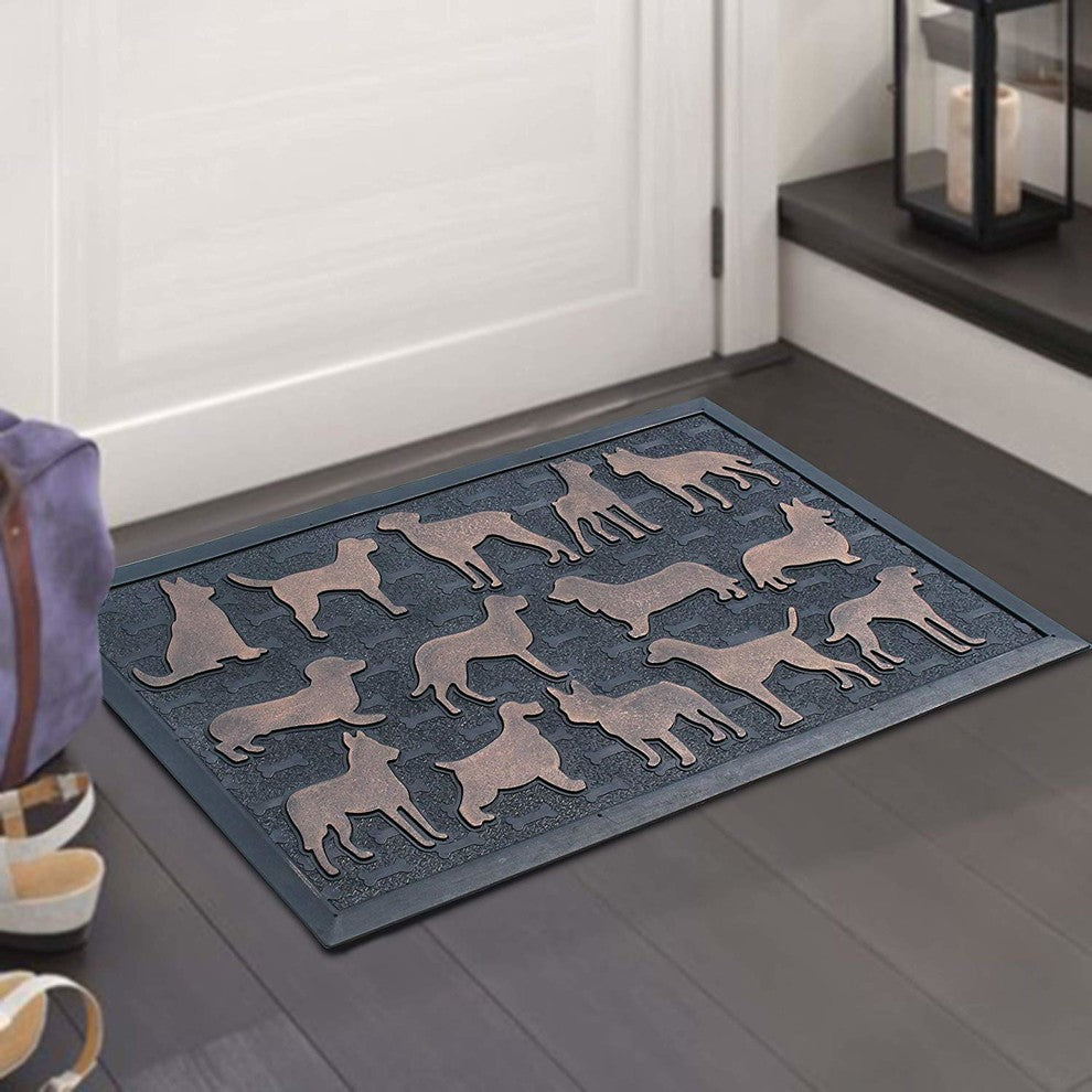 A1HC First Impression Dogs Rubber Doormat, 18"x30"