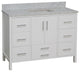 California 48" Bathroom Vanity, White, Carrara Marble