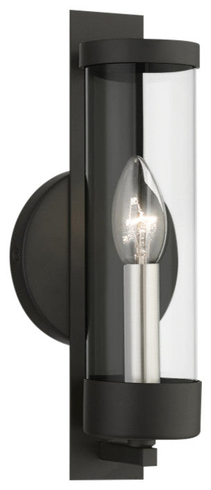 Castleton 1 Light Black With Brushed Nickel Candle ADA Single Sconce